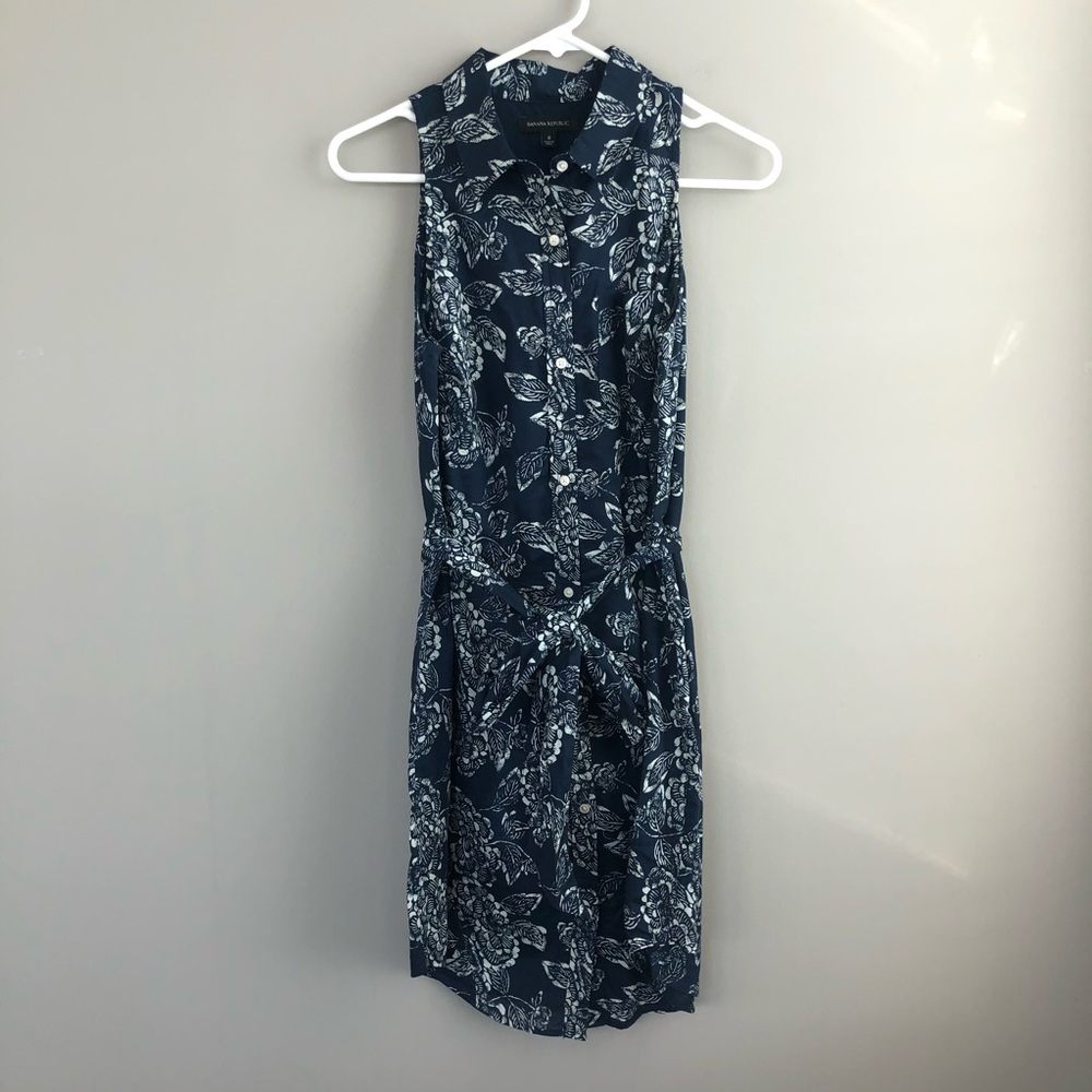 Banana Republic Sleeveless Belted Shirt Dress 8